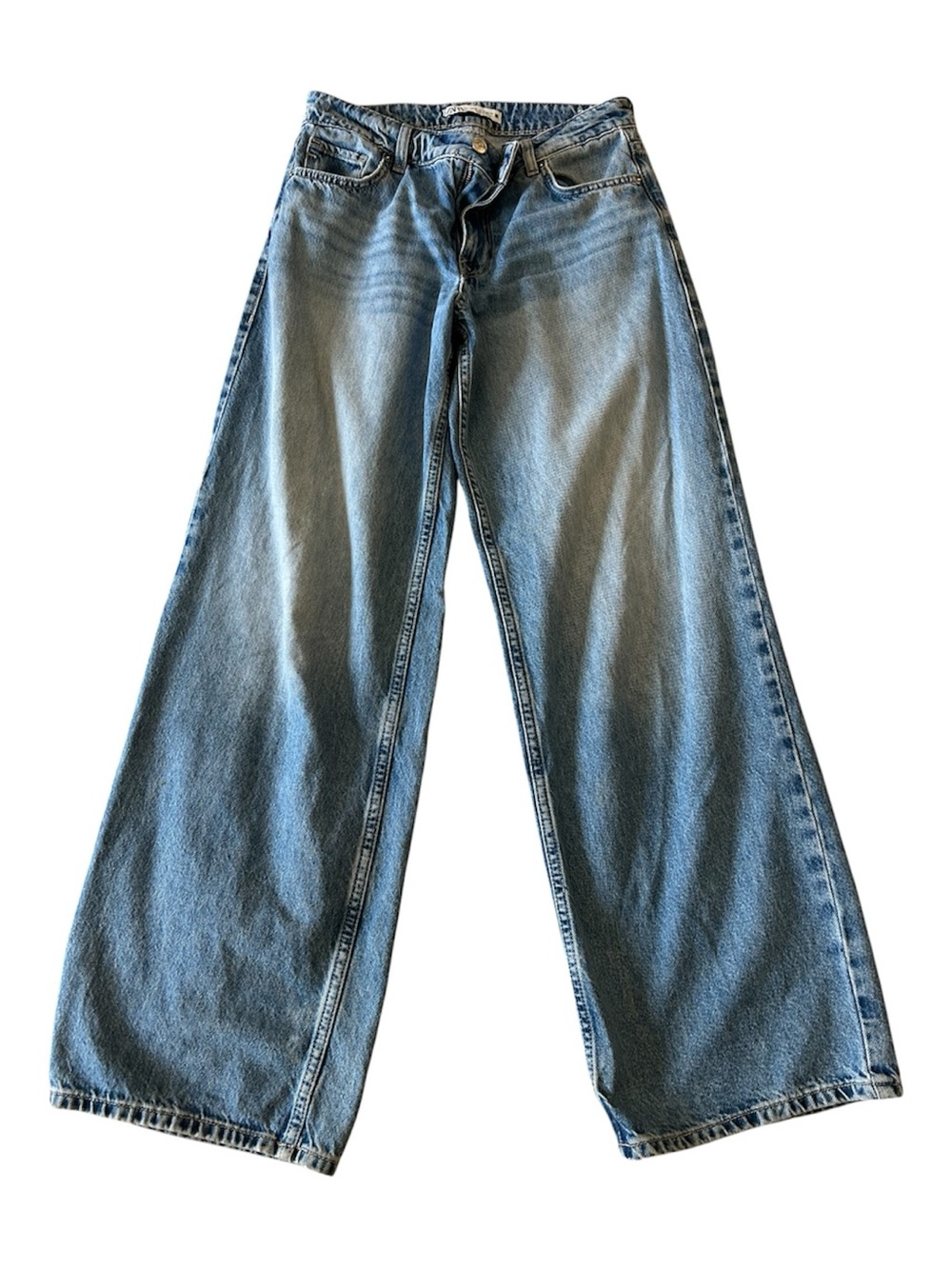 Zara Boyfriend Wide-Leg Women’s Jeans in Light Blue Size 4